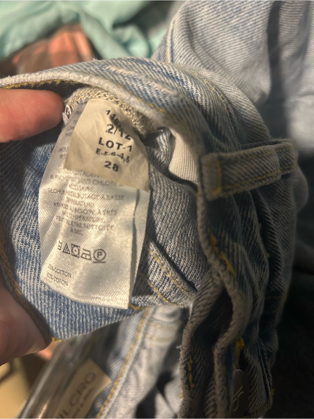 Pilcro Light Blue Denim Jeans with Yellow Stitching - Picture 5 of 5